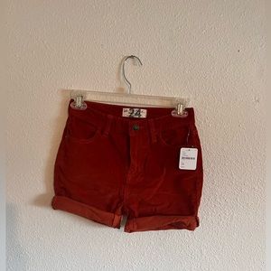Free People corduroy rusty orange shorts size 24